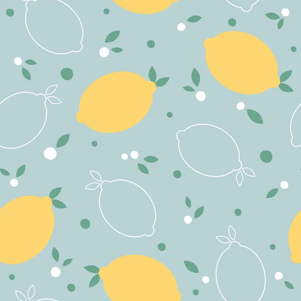 Zitrone Nahtlose Muster Mit Früchten Und Blättern Kann Für Tapeten — Stockfoto