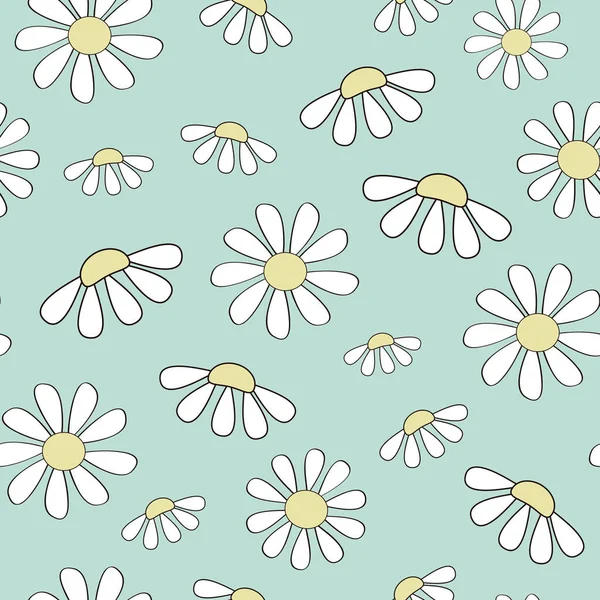 Seamless pattern of daisies. Floral texture. It can be used for wallpapers, wrapping, cards, patterns for clothes and other.