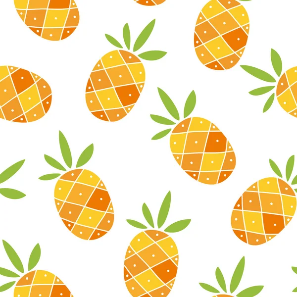 Abstraktes Nahtloses Muster Mit Ananas Sommer Hintergrund Vektorillustration Kann Für — Stockvektor
