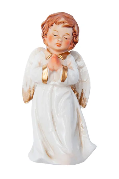 Roztomilý Anděl Izolovaných Bílém Pozadí — Stock fotografie