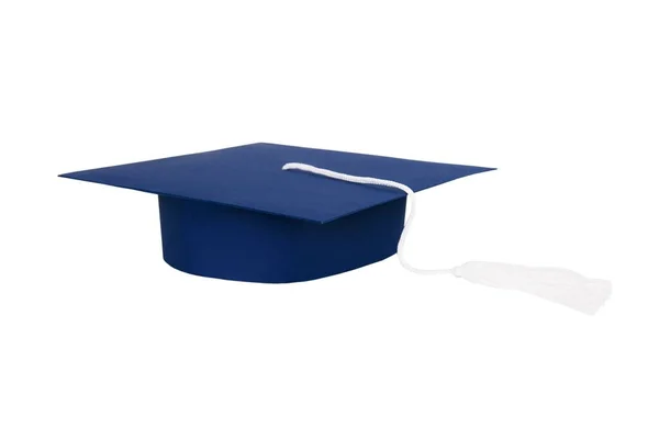 卒業帽子白い背景で隔離 — ストック写真