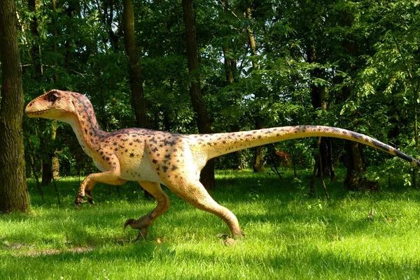 Dinosaurio Deinonych Deinonychus Antirrrhopus Parque Jurásico Serie Dinosaurios — Foto de Stock