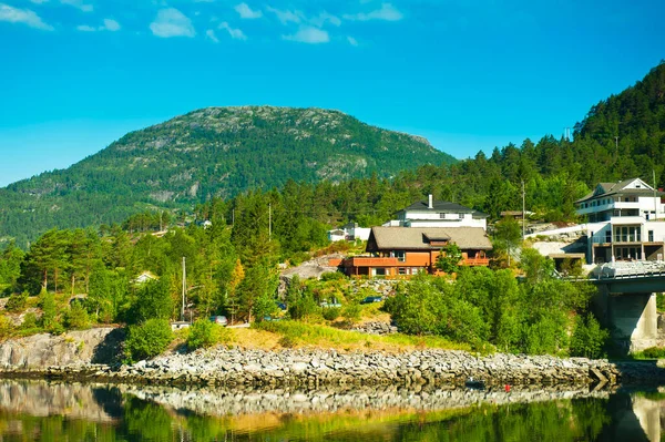 Breathtaking Norwegian Landscape Mountains Fjords Railway Trip Norway Nutshell Tour — Foto Stock