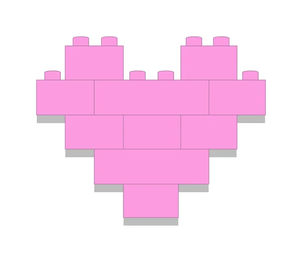 白色背景矢量图上的方块构成的粉色心形图 — 图库矢量图片#