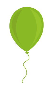 Beyaz arkaplan vektör illüstrasyonunda yeşil balon