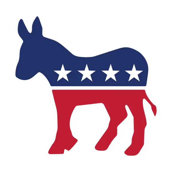 Illustration Vectorielle Donkey Parti Démocrate Sur Fond Blanc — Image vectorielle