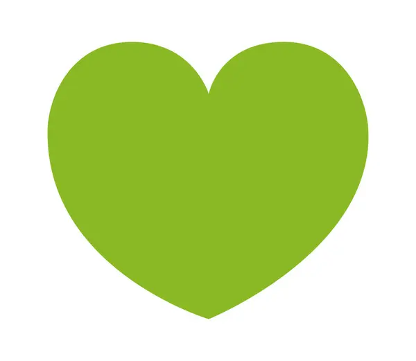 ホワイトバックグラウンドベクターイラストの緑のかわいいハート — ストックベクタ