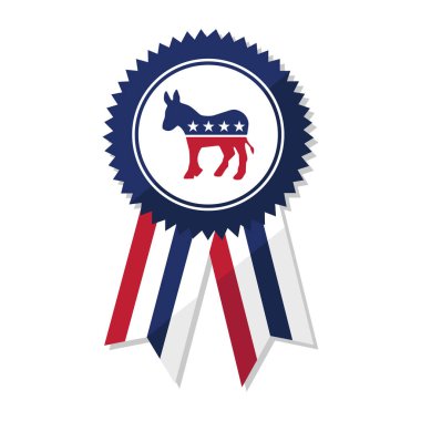 Democratic Party Badge vector illustration on white background clipart