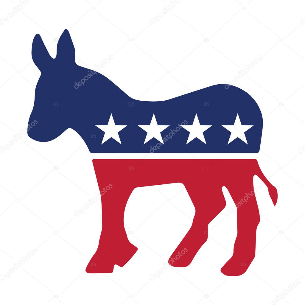 Democratic Party Donkey vector illustration on white background