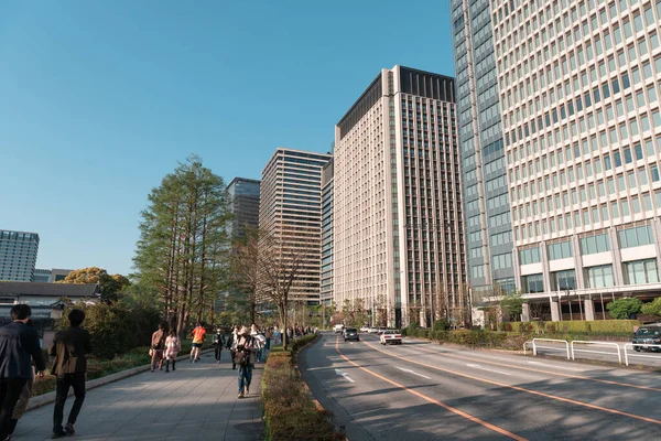 Tokyo Japan Április 2023 Tokió Városképe Császári Palota Kapujából — Stock Fotó
