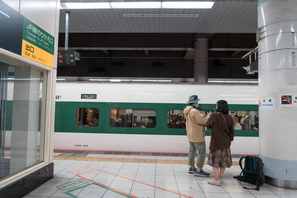 Tokyo Japan April 2023 Ueno 역에서 Yamabiko 서비스 Yamabiko 시리즈 — 스톡 사진