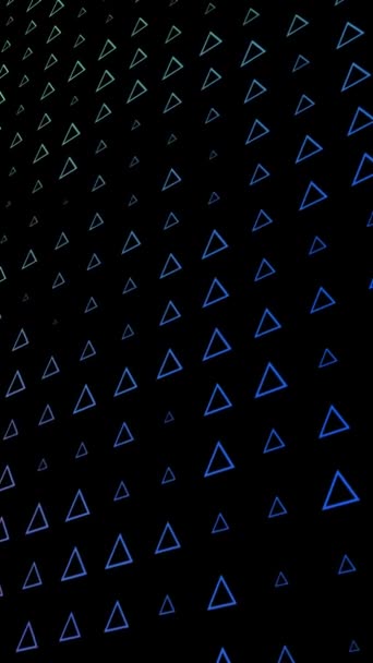 Minimale Abstrakte Dreieck Neonfarbene Linie Bewegt Vertikalen Hintergrund — Stockvideo