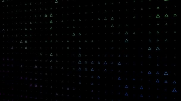Minimale Abstrakte Dreieck Neonfarbene Linie Beweglichen Hintergrund — Stockvideo