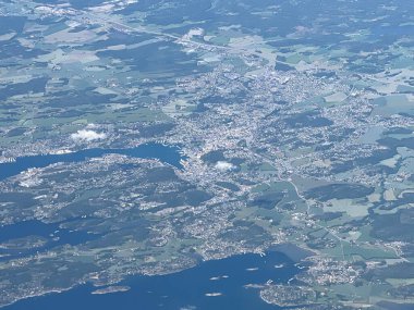 Aerial View of Europe from an Airplane