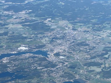 Aerial View of Europe from an Airplane