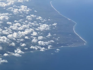 Aerial View of Europe from an Airplane