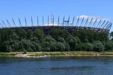 WARsaw, POLAND - 10 Temmuz 2022 'de Polonya' nın Varşova kentindeki ulusal stadyum. 