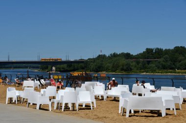 WARSAW, POLAND - JUL 3: Vistula Boulevards in Warsaw, Poland, as seen on July 3, 2022.