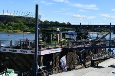 WARSAW, POLAND - JUL 3: Vistula Boulevards in Warsaw, Poland, as seen on July 3, 2022.