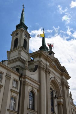 WARSAW, POLAND - JUL 10: Field Cathedral of Polish Army, also known as Katedra Polowa Wojska Polskiego and Church of Our Lady Queen of Polish Crown, in Warsaw, Poland, as seen on July 10, 2022.