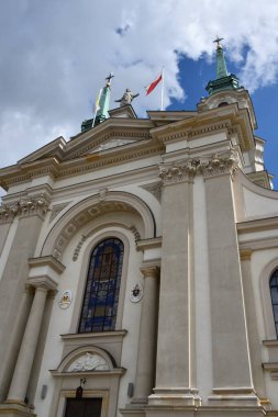 WARSAW, POLAND - JUL 10: Field Cathedral of Polish Army, also known as Katedra Polowa Wojska Polskiego and Church of Our Lady Queen of Polish Crown, in Warsaw, Poland, as seen on July 10, 2022.