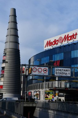 WARSAW, POLAND - JUL 11: Blue City shopping mall in Warsaw, Poland, as seen on July 16, 2022.