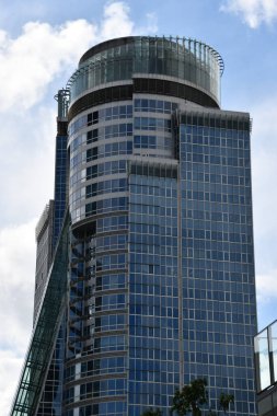 WARsaw, POLAND - 11 Temmuz 2022 'de Polonya' nın başkenti Varşova 'daki Centrum' daki binalar.