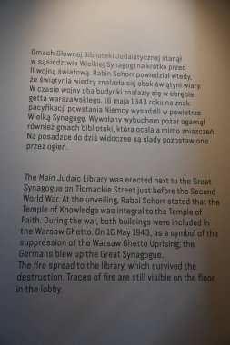 WARSAW, POLAND - JUL 11: Emanuel Ringelblum Jewish Historical Institute in Warsaw, Poland, as seen on July 11, 2022.