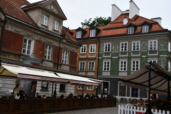 WARSAW, POLAND - JUL 10: Old Town in Warsaw, Poland, as seen on July 10, 2022.