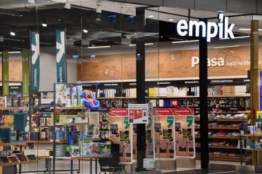 WARSAW, POLAND - JUL 16: Empik store at Westfield Arkadia shopping mall in Warsaw, Poland, as seen on July 16, 2022.