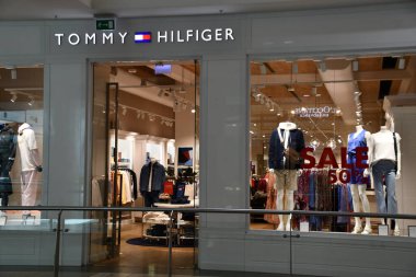 WARSAW, POLAND - JUL 16: Tommy Hilfiger store at Galeria Mokotow shopping mall in Warsaw, Poland, as seen on July 16, 2022.