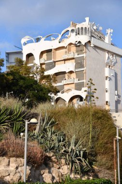 TEL AVIV, ISRAEL - 18 Temmuz 2021 'de İsrail' in Tel Aviv sahilinde görüldü..