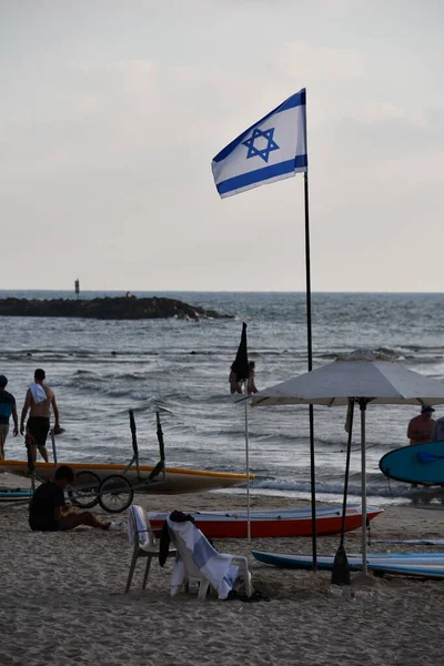 Tel Aviv Israel Jul Pláž Tel Avivu Izrael Viz Července — Stock fotografie