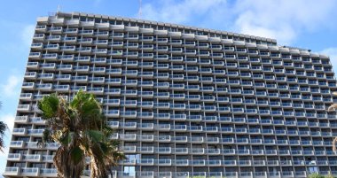 TEL AVIV, ISRAEL - JUL 18: Hilton Hotel in Tel Aviv, Israel, as seen on July 18, 2022.