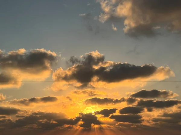 Sunset Kilátás Strandról Tel Aviv Izrael — Stock Fotó