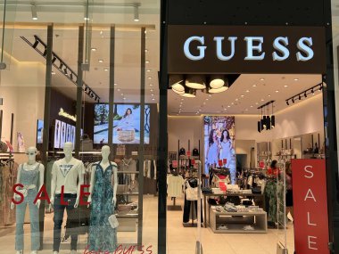 TEL AVIV, ISRAEL - JUL 21: Guess store at TLV Fashion Mall in Tel Aviv, Israel, as seen on July 21, 2022.
