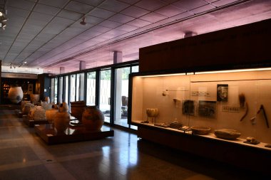 TEL AVIV, ISRAEL - JUL 20: Haaretz Museum Ceramics Pavilion at Muza Eretz Israel Museum in Tel Aviv, Israel, as seen on July 20, 2022.  clipart