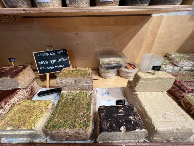 TEL AVIV, ISRAEL - 21 Temmuz 2021 'de İsrail' in Tel Aviv kentindeki Sarona Pazarı.