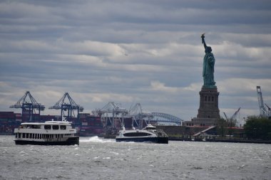 NEW YORK, NY - JUN 18: Statue of Liberty in New York City, USA, as seen on June 18, 2022. 