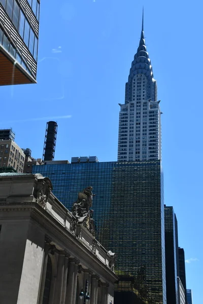 New York Juin Grand Central Terminal Chrysler Building Dans Centre — Photo