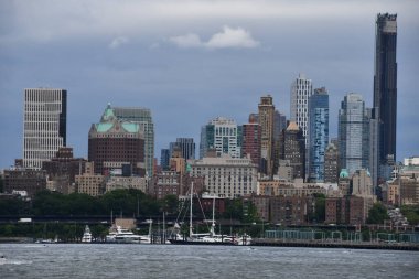 NEW YORK NY - JUN 18: View of Lower Manhattan in New York City, as seen on June 18, 2022.