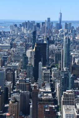 NEW YORK, NY - JUN 19: View of Manhattan from The Summit observation deck at One Vanderbilt in Manhattan, New York City, as seen on June 19, 2022.