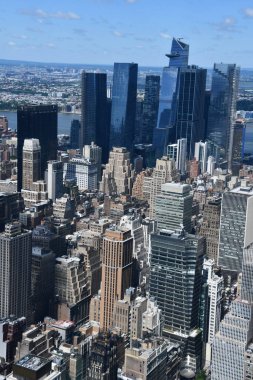 NEW YORK, NY - JUN 19: View of Manhattan from The Summit observation deck at One Vanderbilt in Manhattan, New York City, as seen on June 19, 2022.