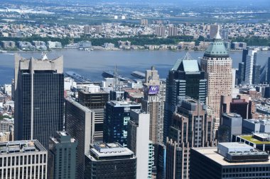NEW YORK, NY - JUN 19: View of Manhattan from The Summit observation deck at One Vanderbilt in Manhattan, New York City, as seen on June 19, 2022.