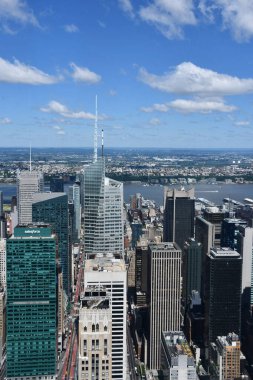NEW YORK, NY - JUN 19: View of Manhattan from The Summit observation deck at One Vanderbilt in Manhattan, New York City, as seen on June 19, 2022.