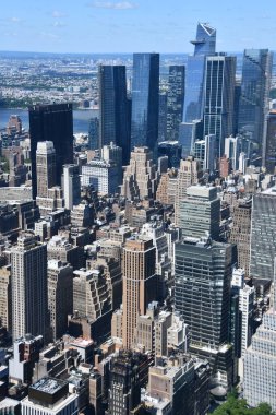 NEW YORK, NY - JUN 19: View of Manhattan from The Summit observation deck at One Vanderbilt in Manhattan, New York City, as seen on June 19, 2022.