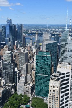 NEW YORK, NY - JUN 19: View of Manhattan from The Summit observation deck at One Vanderbilt in Manhattan, New York City, as seen on June 19, 2022.