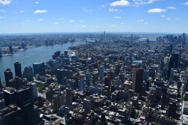 NEW YORK, NY - JUN 19: View of Manhattan from The Summit observation deck at One Vanderbilt in Manhattan, New York City, as seen on June 19, 2022.