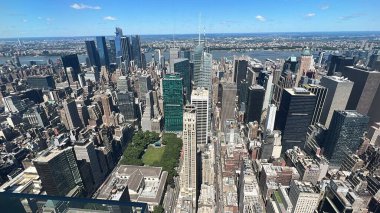 NEW YORK, NY - JUN 19: View of Manhattan from The Summit observation deck at One Vanderbilt in Manhattan, New York City, as seen on June 19, 2022.