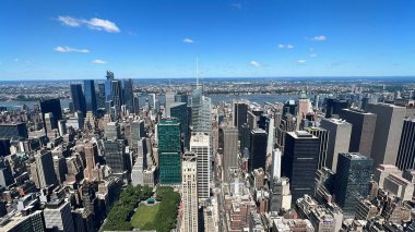 NEW YORK, NY - JUN 19: View of Manhattan from The Summit observation deck at One Vanderbilt in Manhattan, New York City, as seen on June 19, 2022.